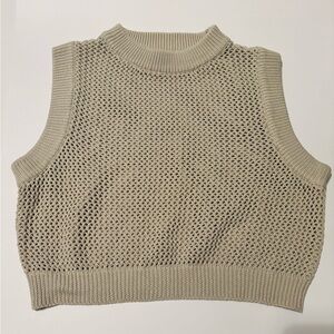En Saison Beige Sleeveless Turtleneck Sweater